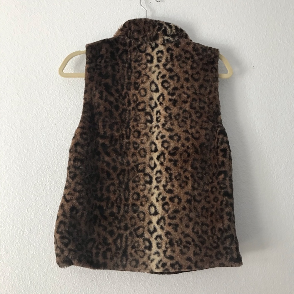 Cejon Women’s Small Vest Cheetah Print Faux Fur - Picture 3 of 7